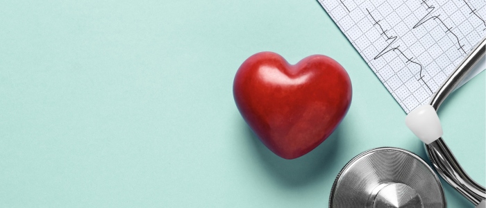 Stethoscope and heart on a blue background, illustrating the European Commission’s selection of medical devices for joint clinical assessment in cardiovascular care