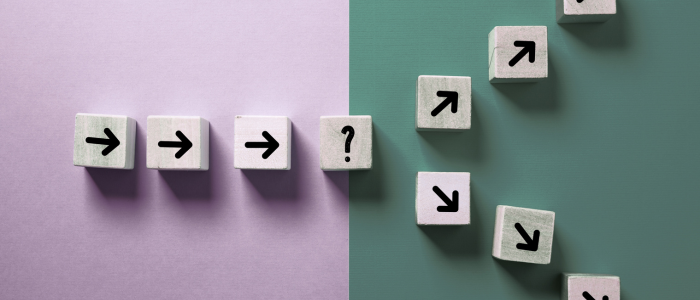 Arrows on a purple and green background, representing the evaluation of uncertainty in health economic assessments.